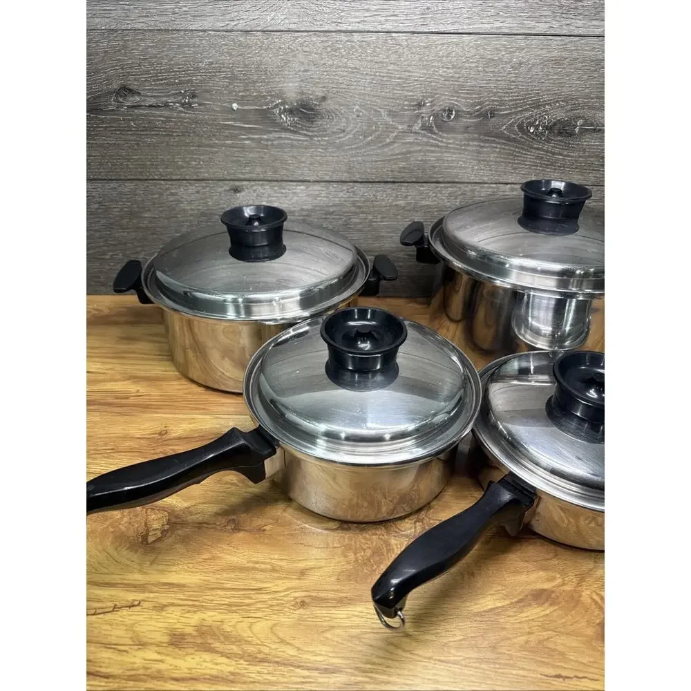 Townecraft Chefs Ware Cookware 8 Piece Set Multi Ply Core T304 Stainless Steel